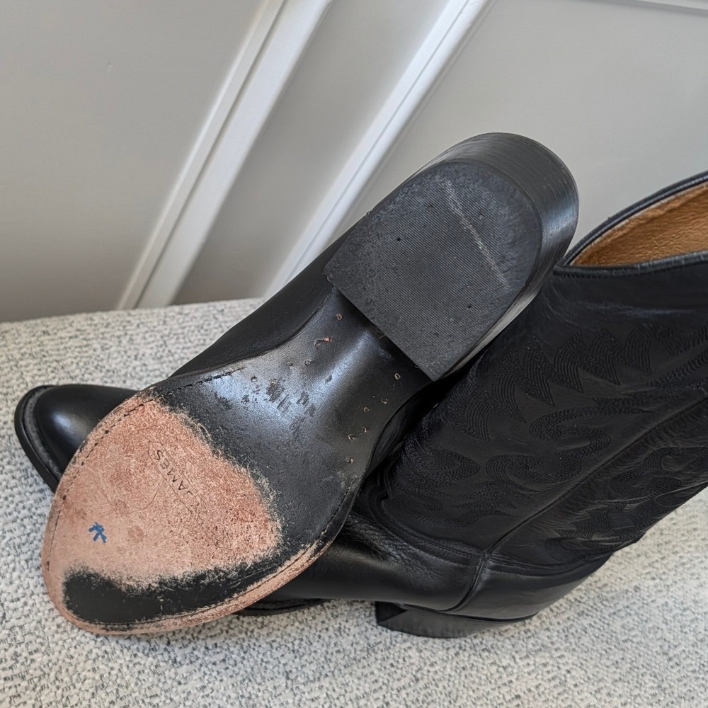 Cody James Mens Black Leather Western Cowboy Boots Pointed Toe Size 12 - Picture 11 of 11